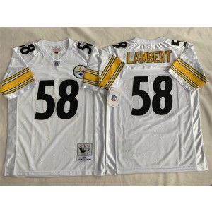 NFL Steelers 58 Jack Lambert White Throwback Men Jersey