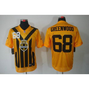 NFL Steelers 68 Greenwood Yellow Throwback Men Jersey