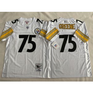 NFL Steelers 75 Joe Greene White Throwback Men Jersey