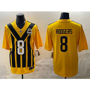 NFL Steelers 8 Rodgers Yellow Throwback Men Jersey