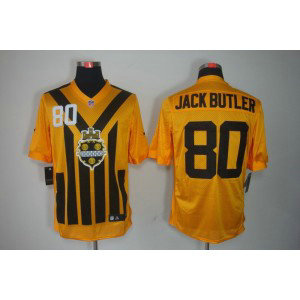 NFL Steelers 80 Jack Butler Yellow Throwback Men Jersey