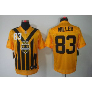 NFL Steelers 83 Miller Yellow Throwback Men Jersey