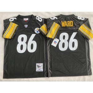 NFL Steelers 86 Hines Ward Black Throwback Men Jersey