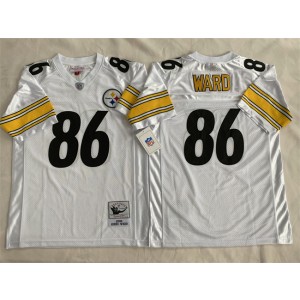 NFL Steelers 86 Hines Ward White Throwback Men Jersey