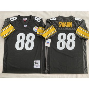 NFL Steelers 88 Lynn Swann Black Throwback Men Jersey