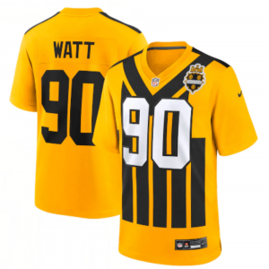 NFL Steelers 90 Watt Yellow Throwback Men Jersey