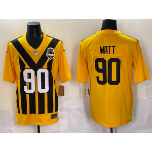 NFL Steelers 90 Watt Yellow Throwback Men Jersey