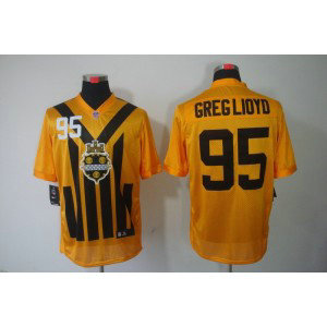 NFL Steelers 95 Greglioyd Yellow Throwback Men Jersey