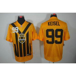 NFL Steelers 99 Brett Keisel Yellow Throwback Men Jersey