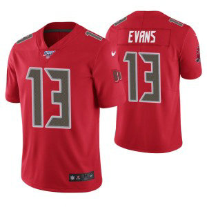 NFL Tampa Bay Buccaneers 13 Mike Evans Red 100th Season Vapor Untouchable Limited Men Jersey