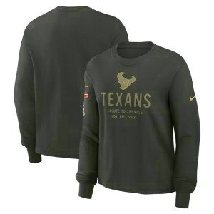 NFL Texans Dark Green 2025 Salute to Service Sideline Dri-FIT Long Sleeve T-Shirt