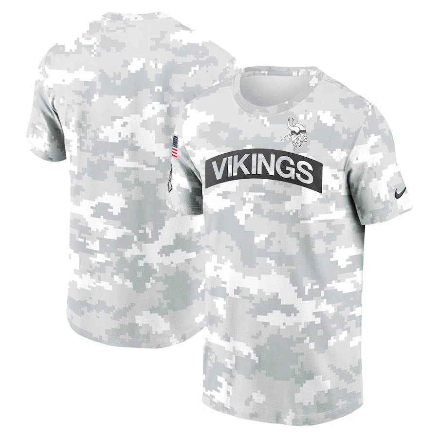 NFL Vikings 2024 White Grey Salute To Service t shirt