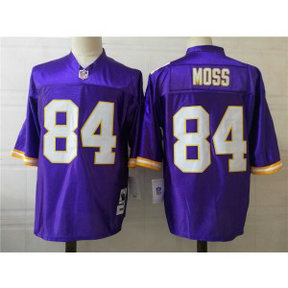 NFL Vikings 84 Randy Moss Purple Throwback Men Jersey