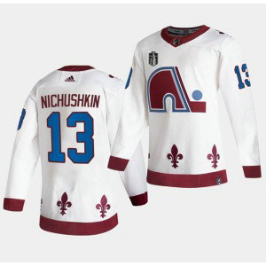 NHL Avalanche 13 Valeri Nichushkin White 2022 Stanley Cup Final Patch Reverse Retro Adidas Men Jersey