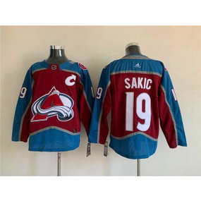 NHL Avalanche 19 Joe Sakic Burgundy Adidas Men Jersey