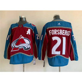 NHL Avalanche 21 Peter Forsberg Burgundy Adidas Men Jersey