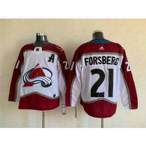 NHL Avalanche 21 Peter Forsberg White Adidas Men Jersey