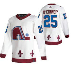 NHL Avalanche 25 Logan O'Connor Reverse Retro White Adidas Men Jersey