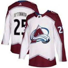 NHL Avalanche 25 Logan O'Connor White Adidas Men Jersey