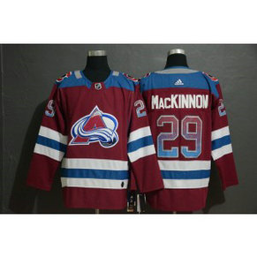 NHL Avalanche 29 Nathan MacKinnon Burgundy Drift Fashion Adidas Men Jersey