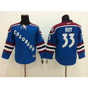 NHL Avalanche 33 Patrick Roy Blue Youth Jersey