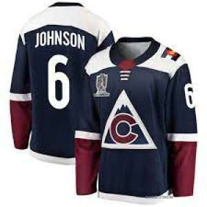 NHL Avalanche 6 Erik Johnson Navy Adidas Men Jersey