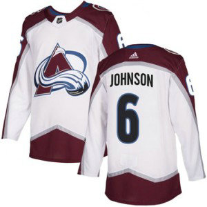 NHL Avalanche 6 Erik Johnson White Adidas Men Jersey