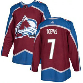 NHL Avalanche 7 Devon Toews Burgundy Adidas Men Jersey