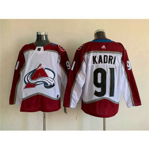 NHL Avalanche 91 Nazem Kadri White Adidas Men Jersey