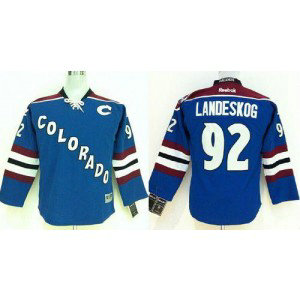 NHL Avalanche 92 Gabriel Landeskog Blue Youth Jersey