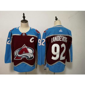 NHL Avalanche 92 Gabriel Landeskog Burgundy Adidas Men Jersey