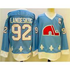 NHL Avalanche 92 Gabriel Landeskog Light Blue Men Jersey