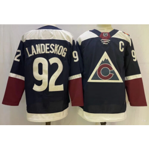 NHL Avalanche 92 Gabriel Landeskog Navy Adidas Men Jersey
