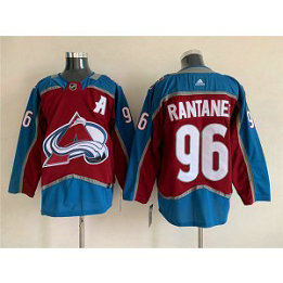 NHL Avalanche 96 Mikko Rantanen Burgundy A Patch Adidas Men Jersey