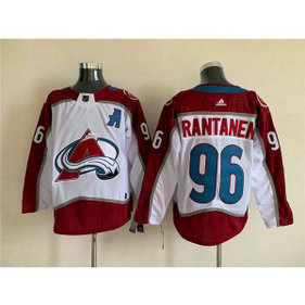 NHL Avalanche 96 Mikko Rantanen White A Patch Adidas Men Jersey