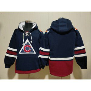 NHL Avalanche Blank Navy All Stitched Sweatshirt Hoodie