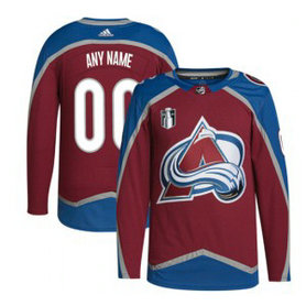 NHL Avalanche Customized Burgundy 2022 Stanley Cup Final Patch Reverse Retro Adidas Men Jersey