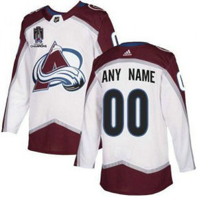 NHL Avalanche Customized White 2022 Stanley Cup Champions Patch Adidas Men Jersey