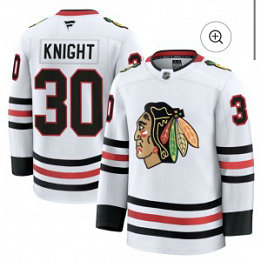 NHL Blackhawks 30 Knight White New Men Jersey