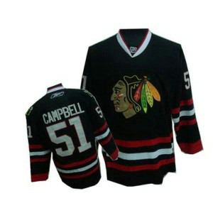 NHL Blackhawks 51 Brian Campbell Black Men Jersey