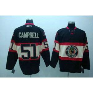 NHL Blackhawks 51 Brian Campbell Black New Third Men Jersey