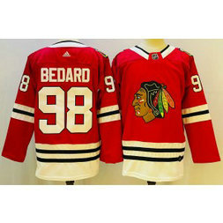 NHL Blackhawks 98 Connor Bedard Red Adidas Men Jersey