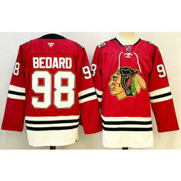 NHL Blackhawks 98 Connor Bedard Red New Men Jersey