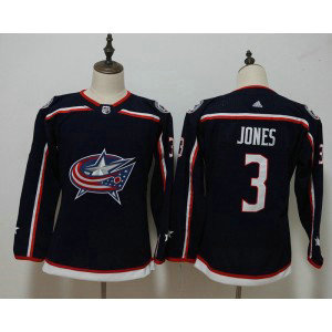 NHL Blue Jackets 3 Seth Jones Navy Adidas Women Jersey