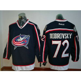NHL Blue Jackets 72 Sergei Bobrovsky Navy Reebok Men Jersey
