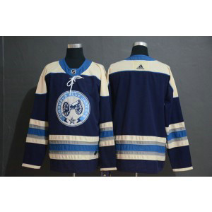 NHL Blue Jackets Blank Navy Adidas Men Jersey