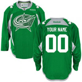 NHL Blue Jackets Reebok St. Patrick's Day Green Customized Men Jersey