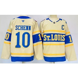 NHL Blues 10 Brayden Schenn Cream 2024 New Men Jersey