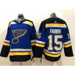 NHL Blues 15 Robby Fabbri Adidas Blue Men Jersey