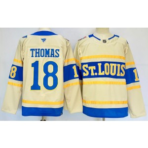 NHL Blues 18 Thomas Cream 2024 New Men Jersey